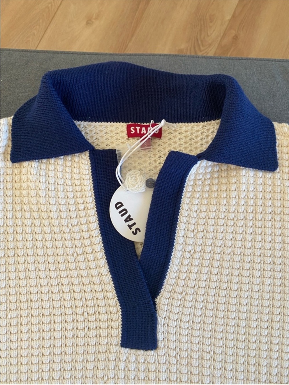 💙 STAUD Altea Cream Knit
V-Neck Sweater cotton dress size S